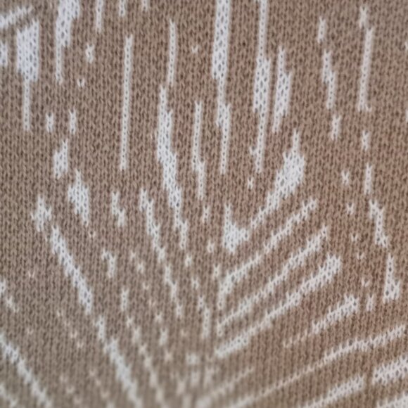 'MICHAEL KORS' Short Sleeve Scoop neck Sweater Size M Taupe/White NWT - Picture 7 of 14